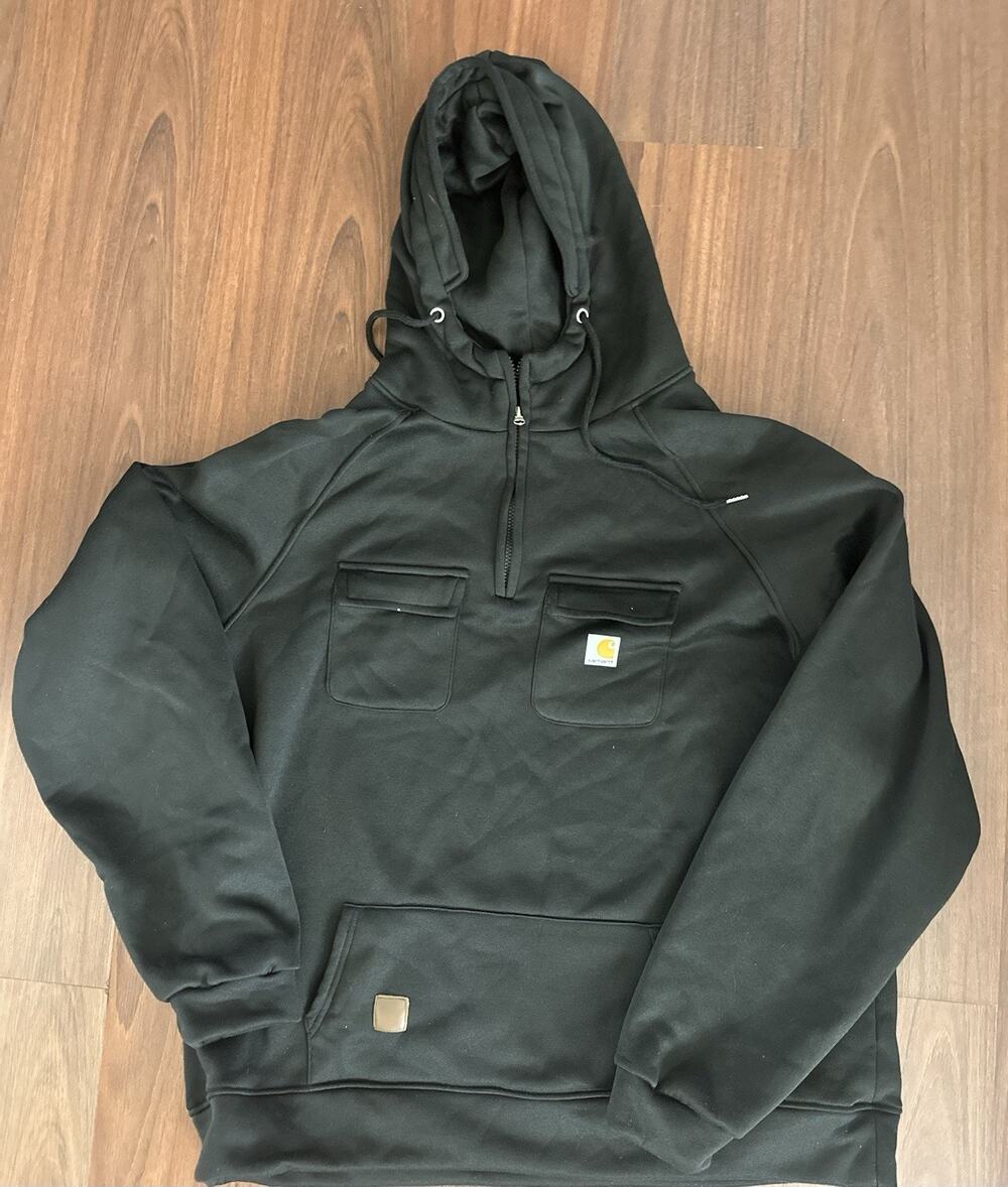 Carhartt Sweater Mens 3XL Black Hoodie Loose Fit Sweatshirt Pullover Casual